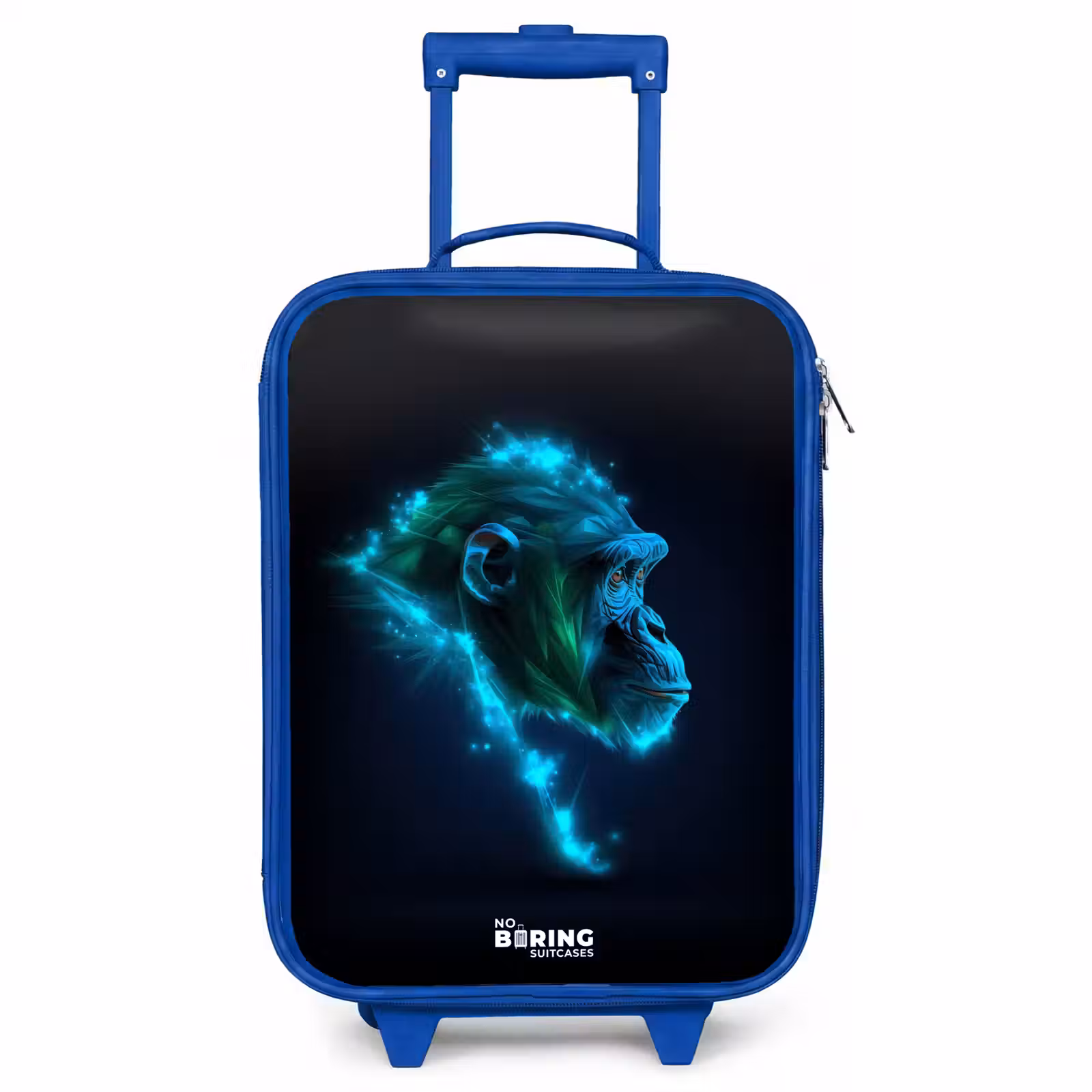 Children's suitcase - Blue - Neon silhouette of a chimpanzee — 1