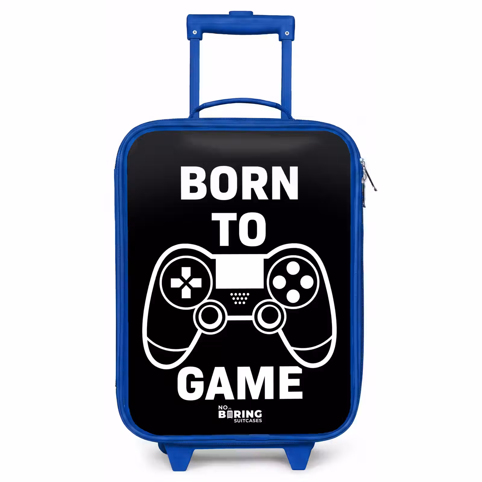 Children's suitcase - Blue - Qoute with controller in black and white — 1