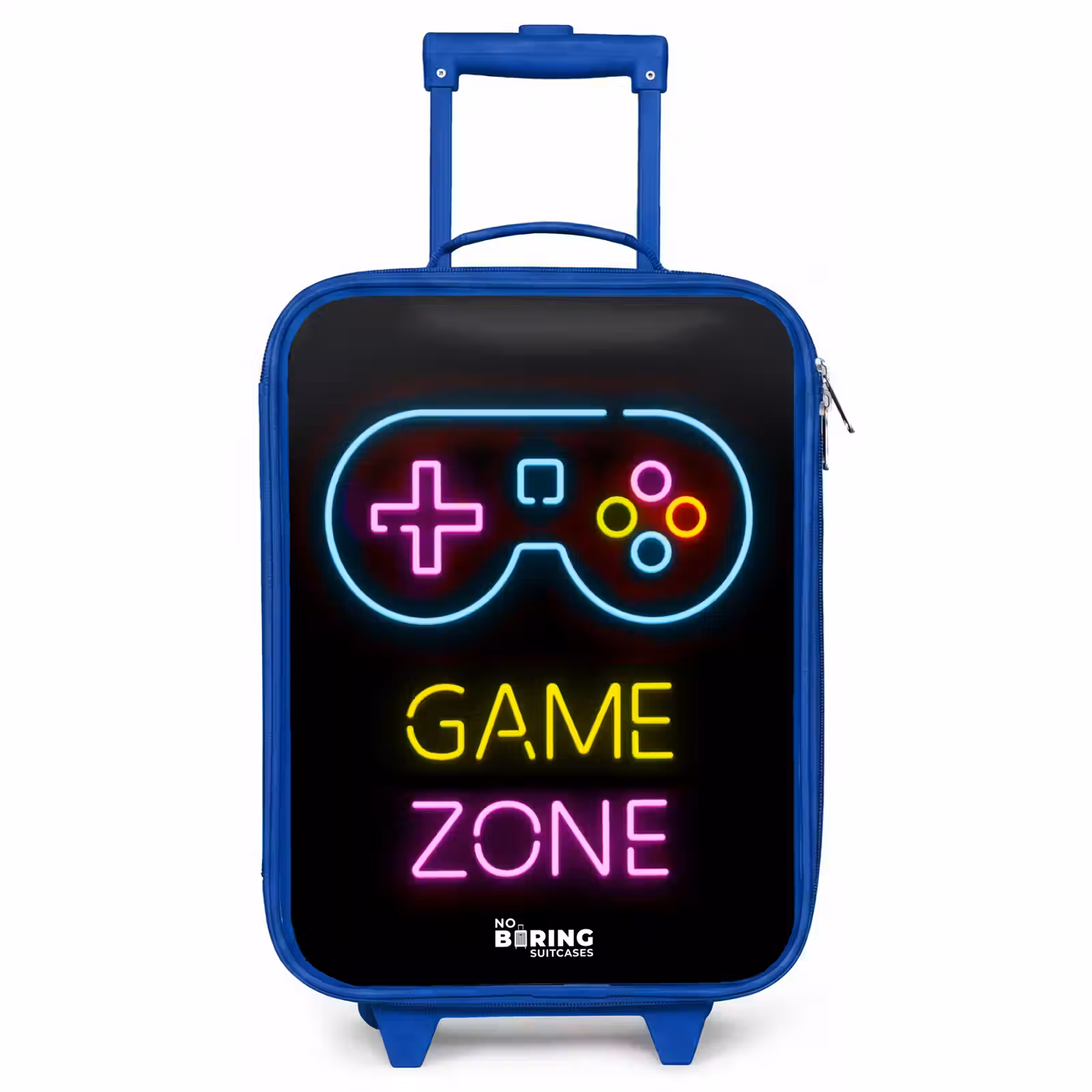 Children's suitcase - Blue - Qoute with neon colors — 1