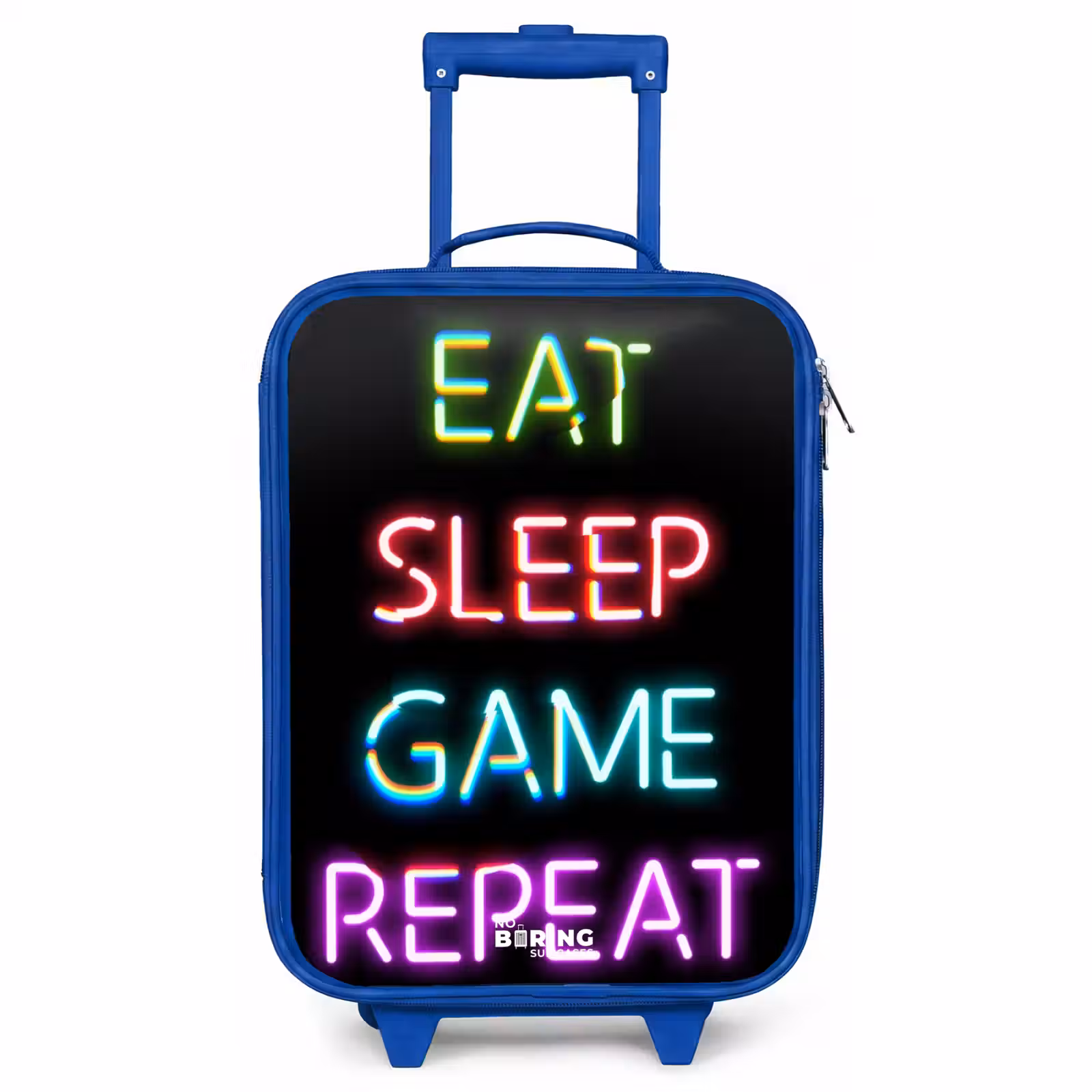 Children's suitcase - Blue - Qoute with neon lights — 1