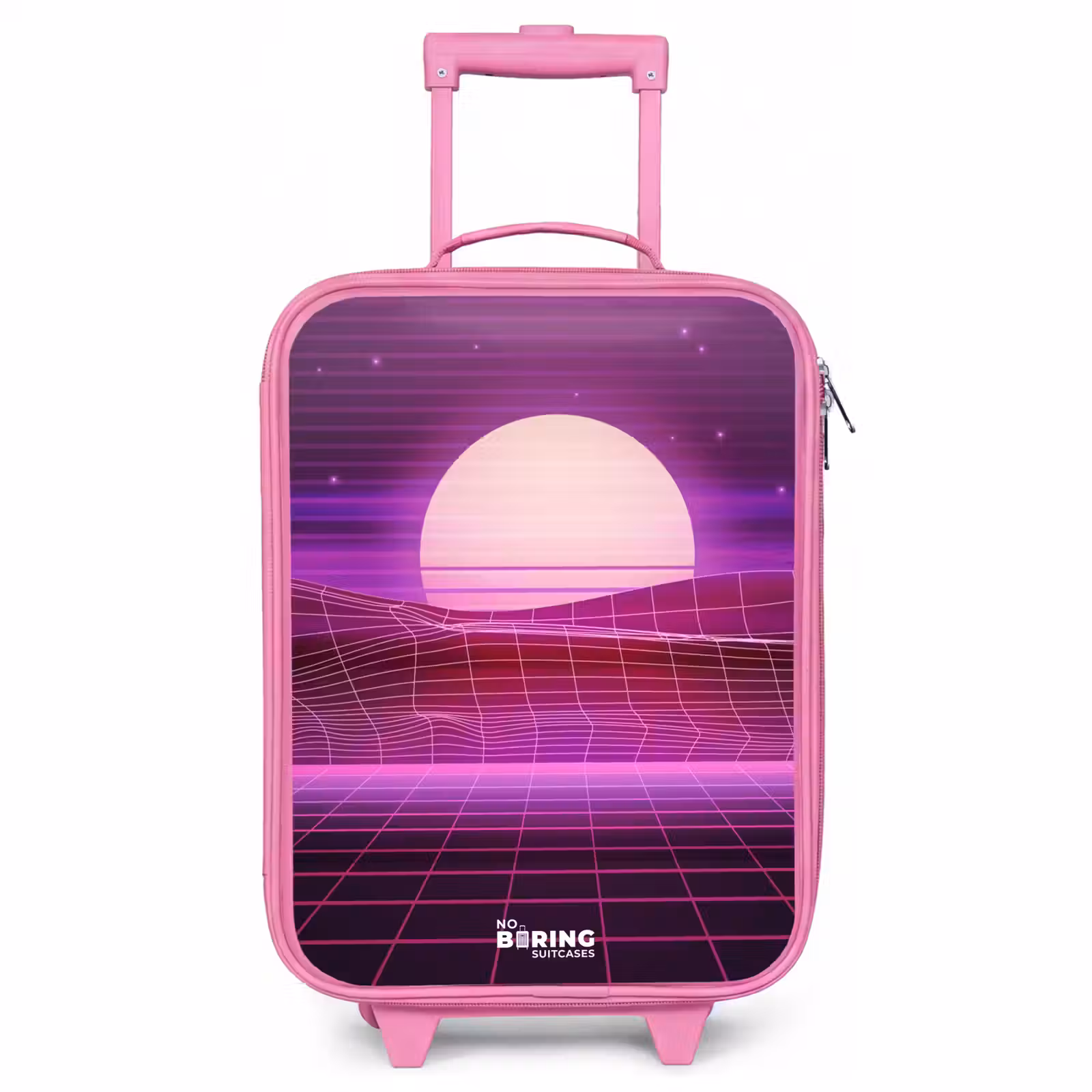 Children's suitcase - Pink - Grid landscape with sun — 1