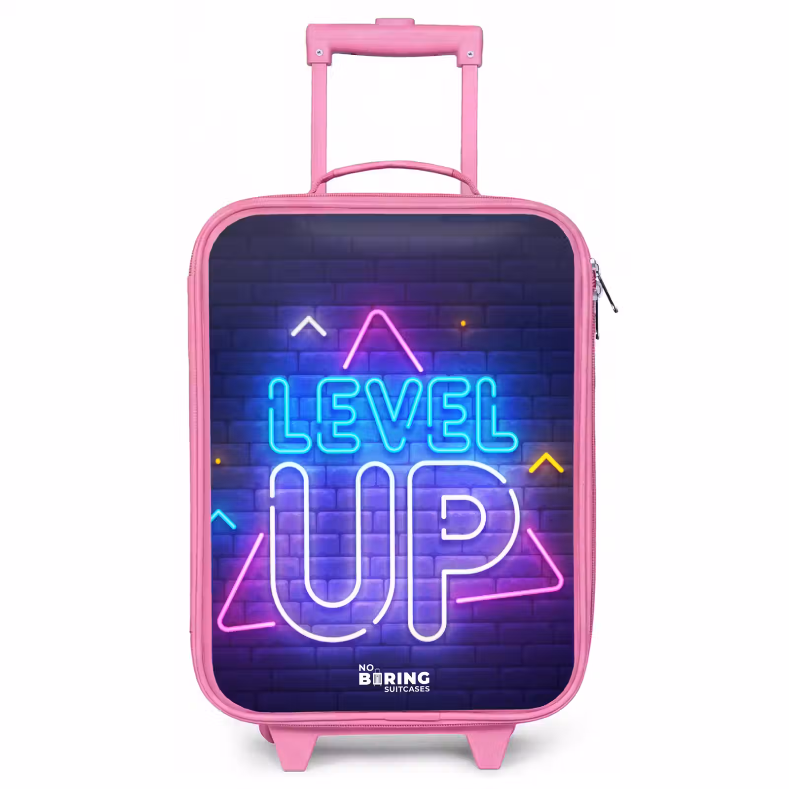 Children's suitcase - Pink - Neon letters on a brick wall — 1