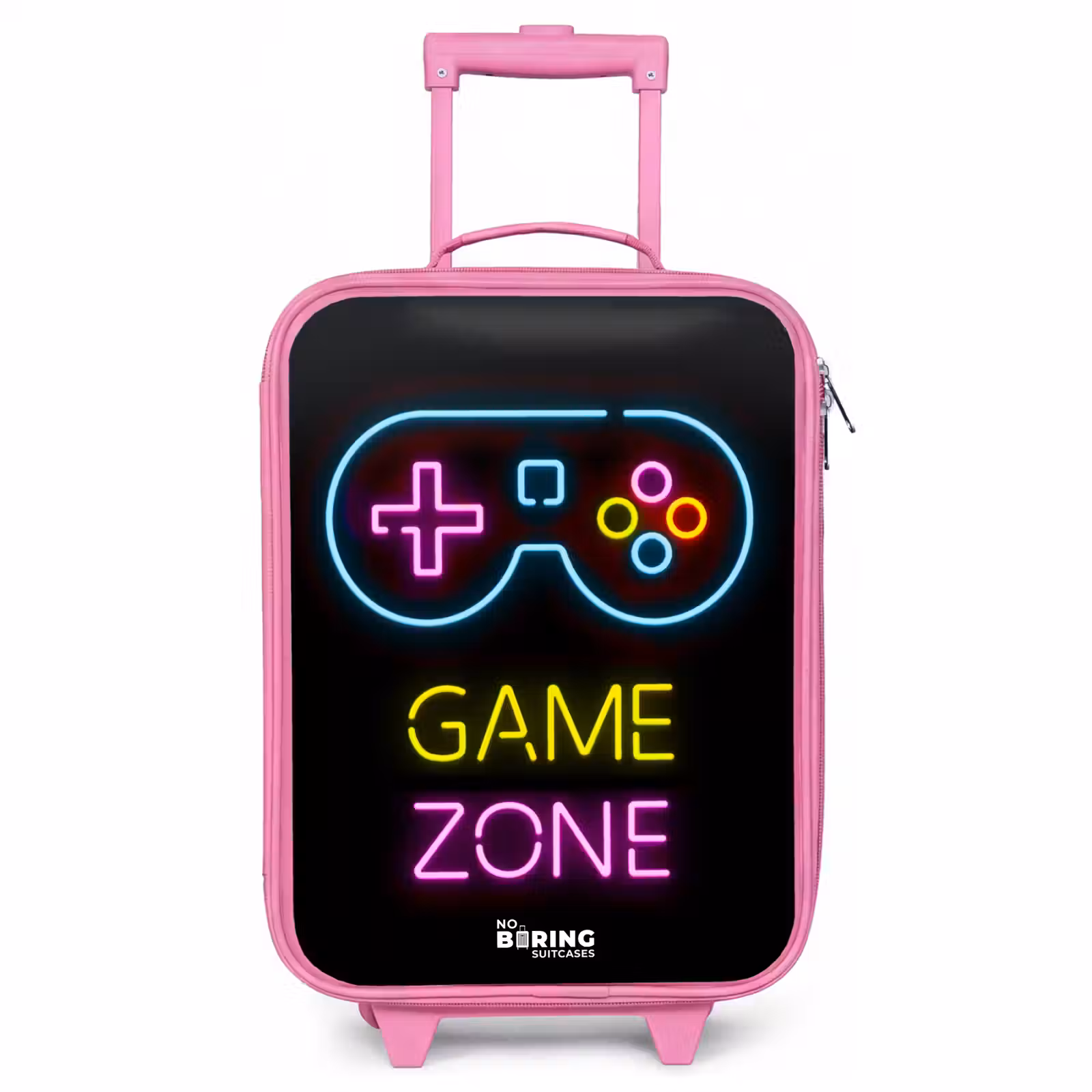 Children's suitcase - Pink - Qoute with neon colors — 1