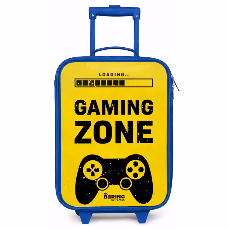 Children's suitcase - Blue - Black and yellow with gaming zone — 1