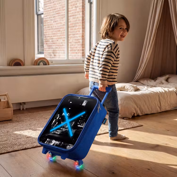 Children's suitcase - Blue - Bright blue cross in a night scene — 2
