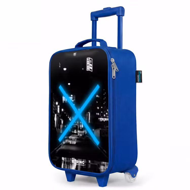 Children's suitcase - Blue - Bright blue cross in a night scene — 5