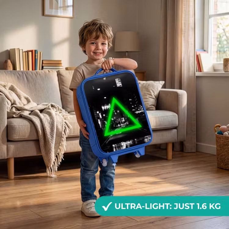 Children's suitcase - Blue - Bright green triangle — 3