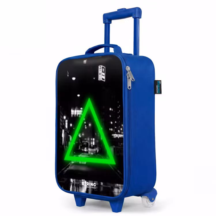 Children's suitcase - Blue - Bright green triangle — 5