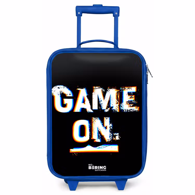 Children's suitcase - Blue - Game on in black and white — 1