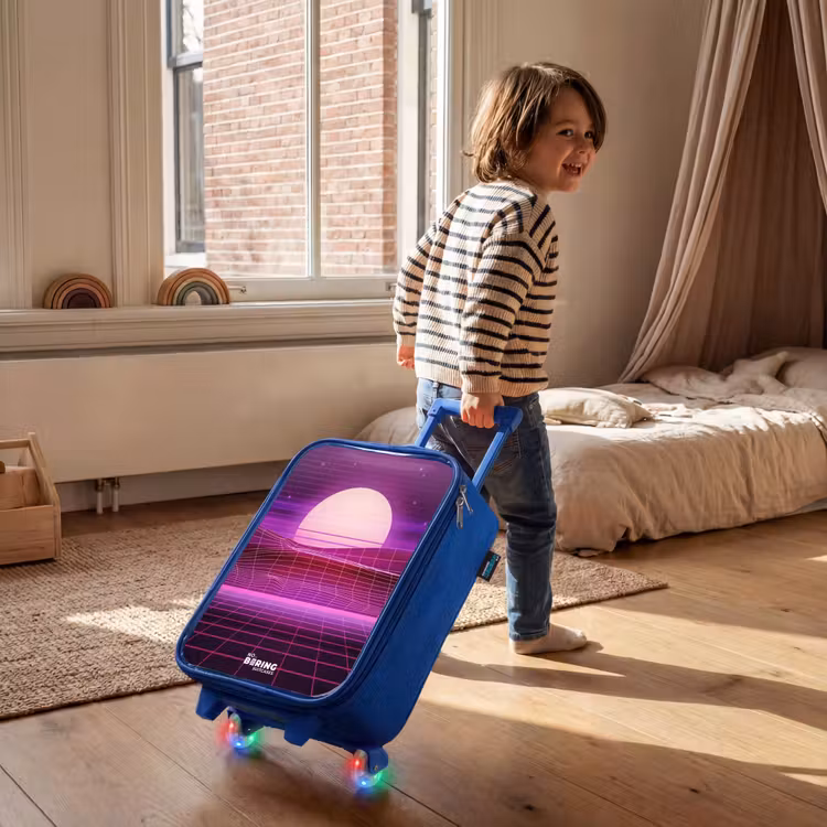 Children's suitcase - Blue - Grid landscape with sun — 2