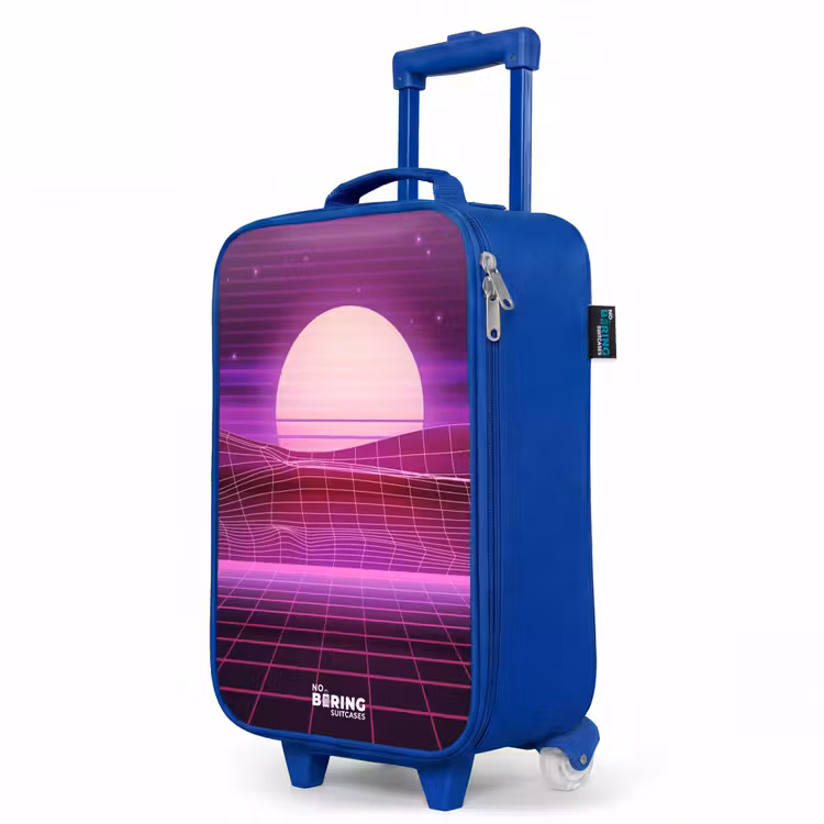 Children's suitcase - Blue - Grid landscape with sun — 5