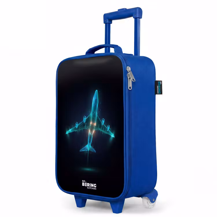 Children's suitcase - Blue - Luminous airplane — 5