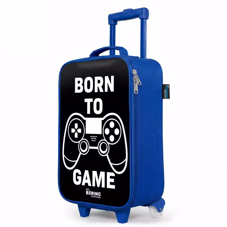 Children's suitcase - Blue - Qoute with controller in black and white — 5