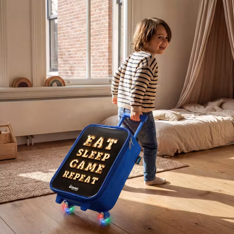 Children's suitcase - Blue - Qoute with light — 2