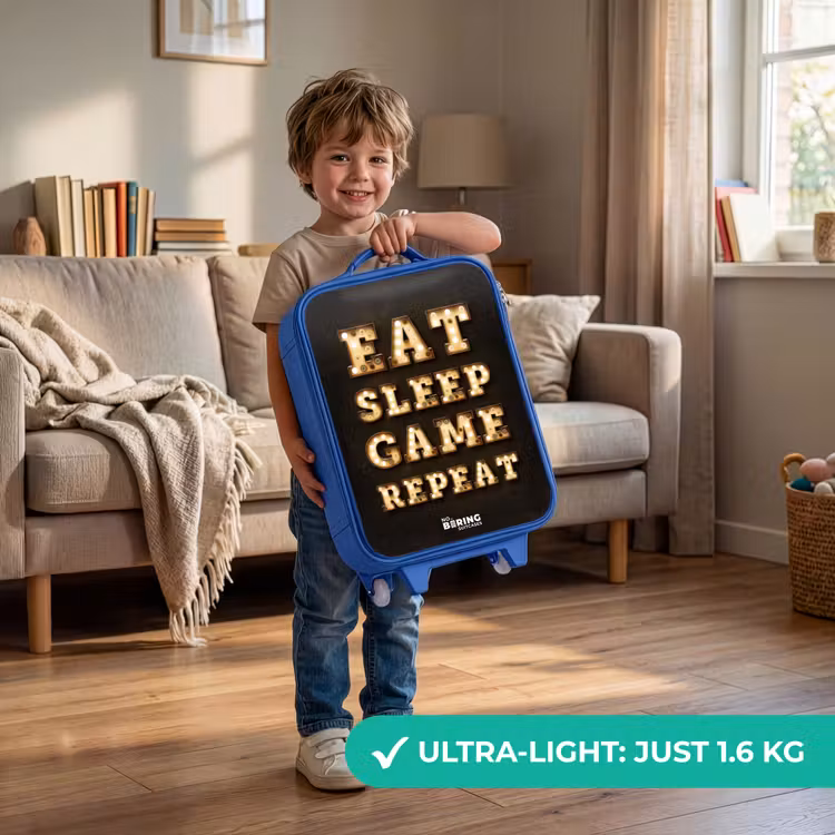 Children's suitcase - Blue - Qoute with light — 3