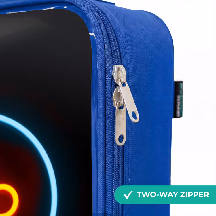 Children's suitcase - Blue - Qoute with neon colors — 6