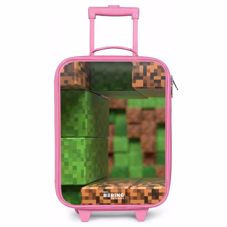 Children's suitcase - Pink - Close-up with pixelated blocks — 1
