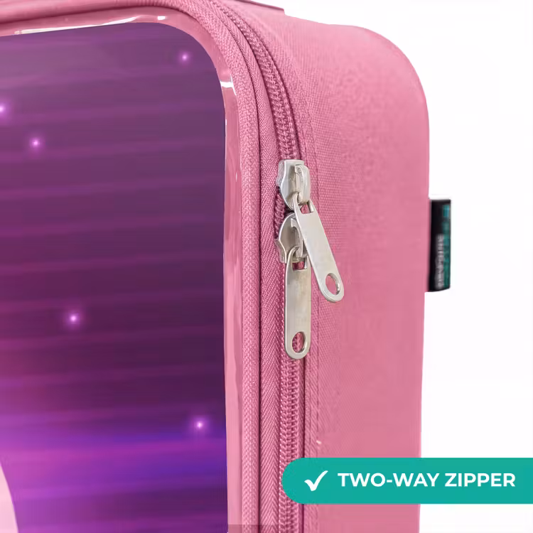 Children's suitcase - Pink - Grid landscape with sun — 4