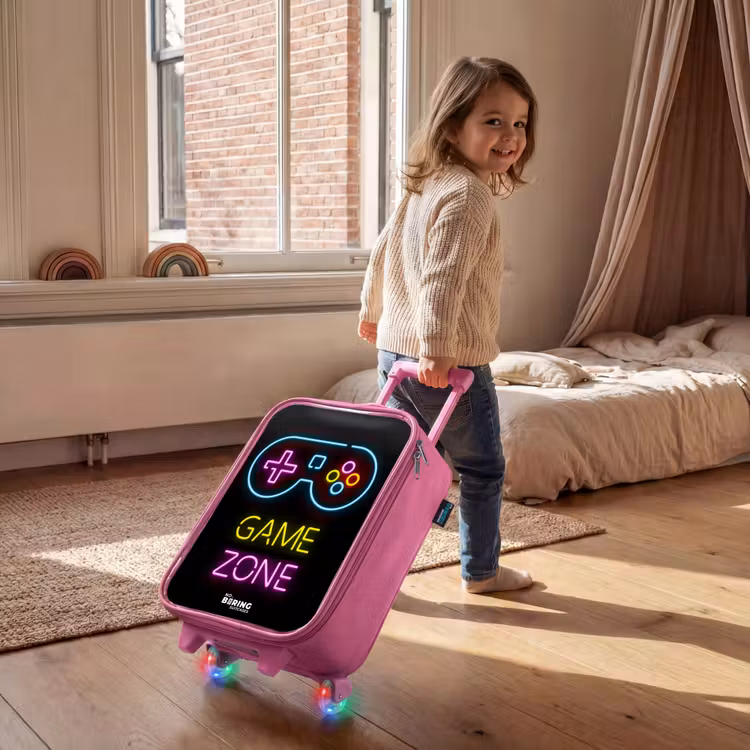Children's suitcase - Pink - Qoute with neon colors — 2