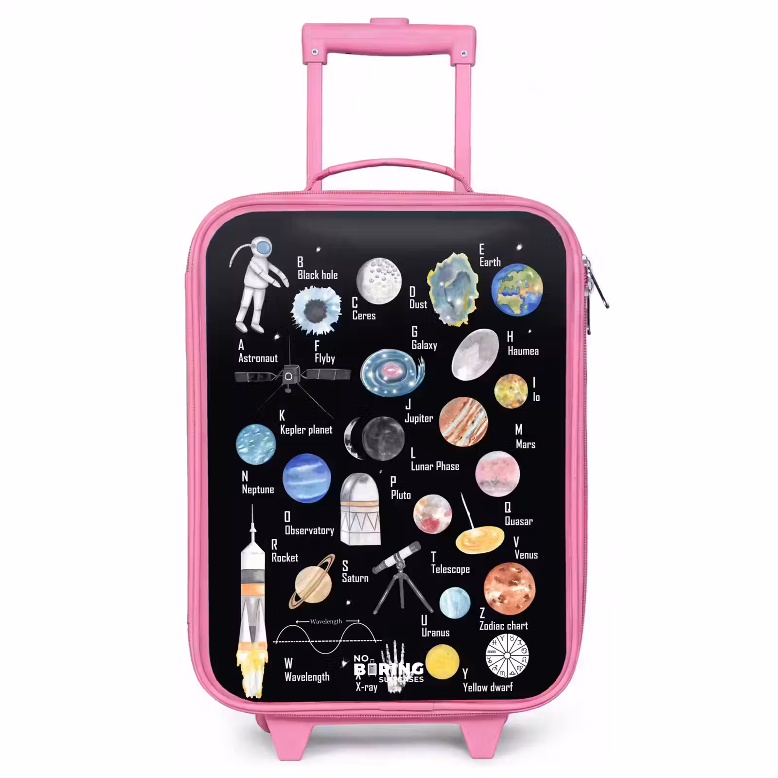 Children's suitcase - Pink - Alphabet in space theme — 1