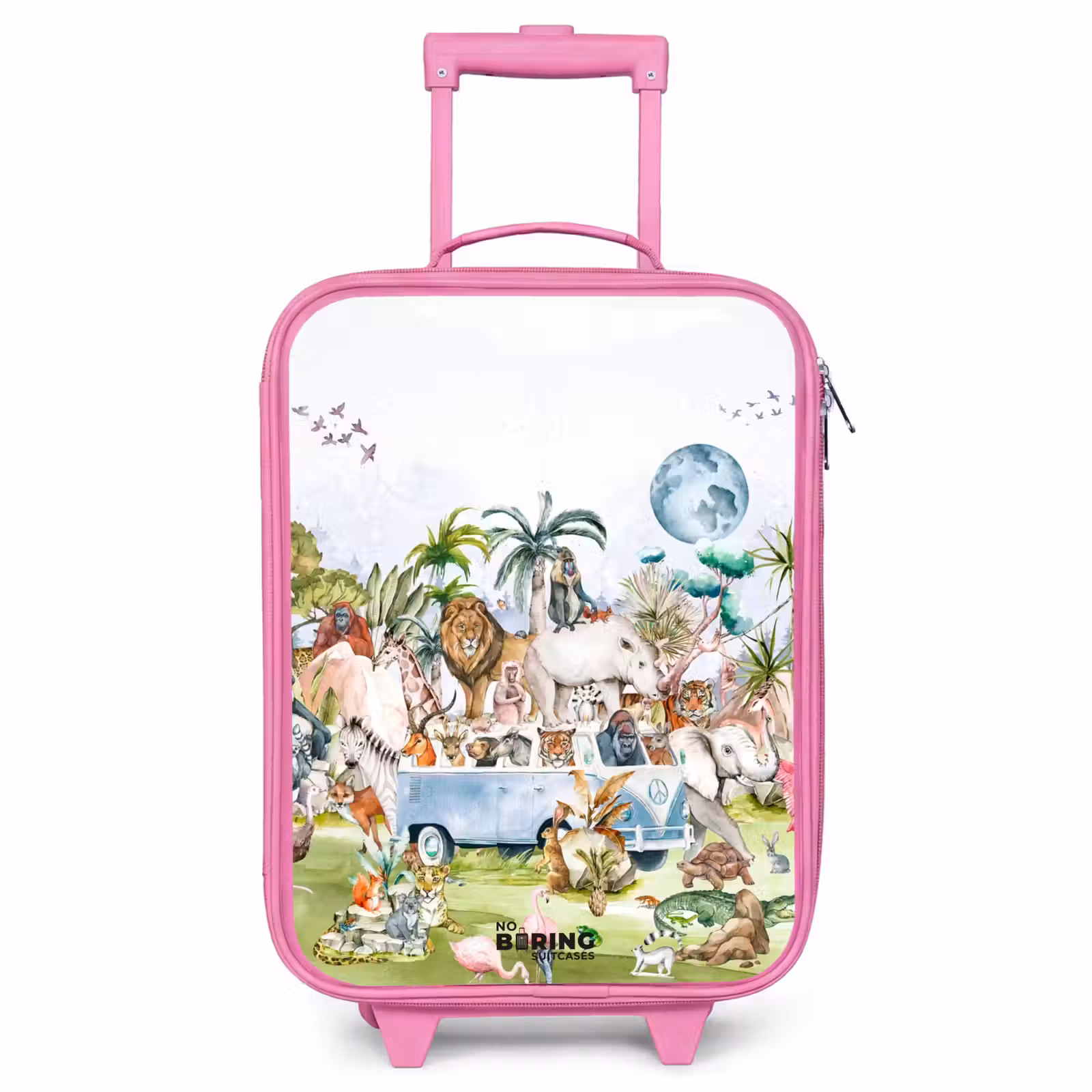 Children's suitcase - Pink - Van with all the animals — 1