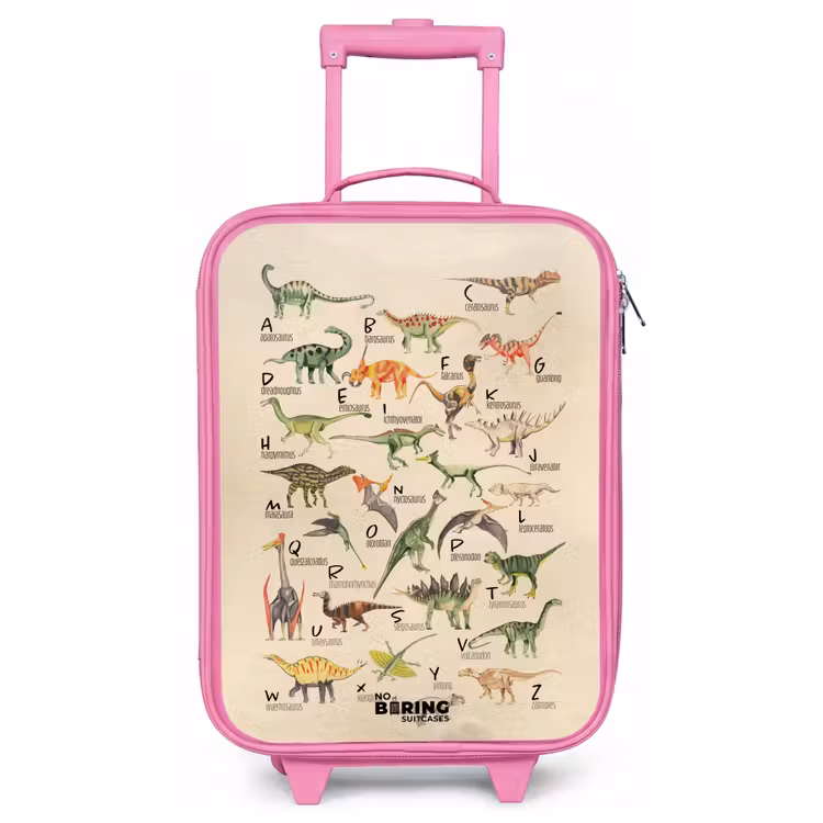 Children's suitcase - Pink - Dino alphabet — 1