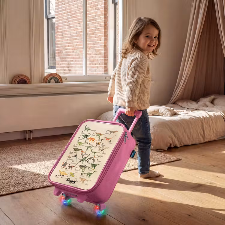 Children's suitcase - Pink - Dino alphabet — 2