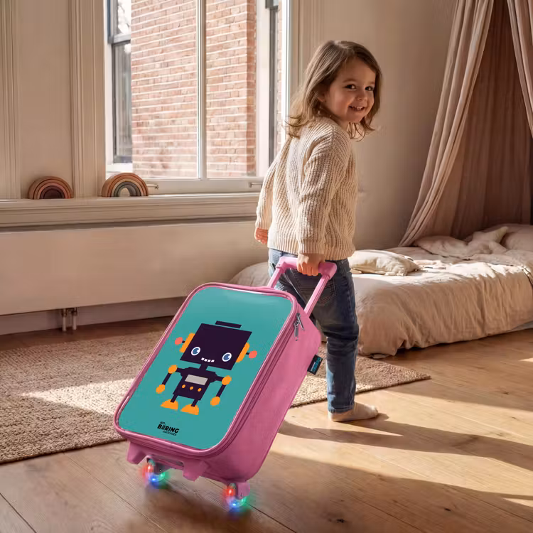 Children's suitcase - Pink - Green robot — 2