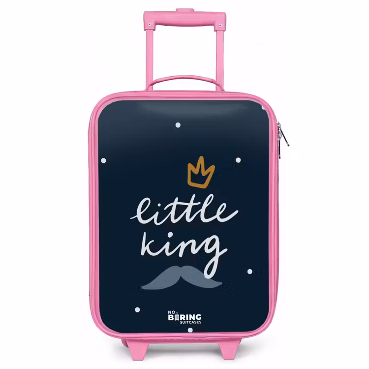 Children's suitcase - Pink - Little king with polka dots — 1