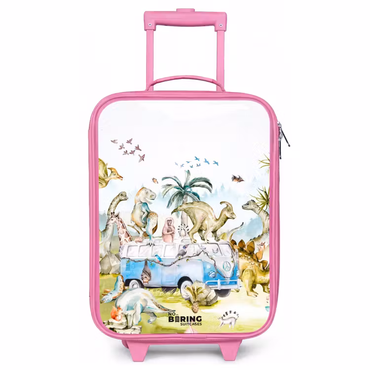 Children's suitcase - Pink - Van with dinos — 1