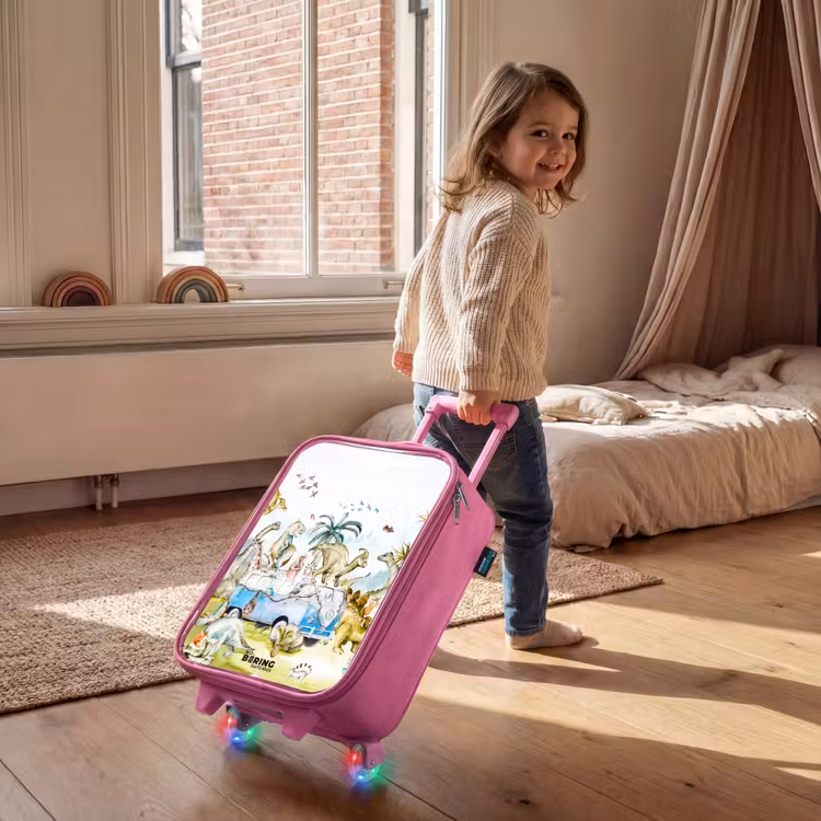 Children's suitcase - Pink - Van with dinos — 2