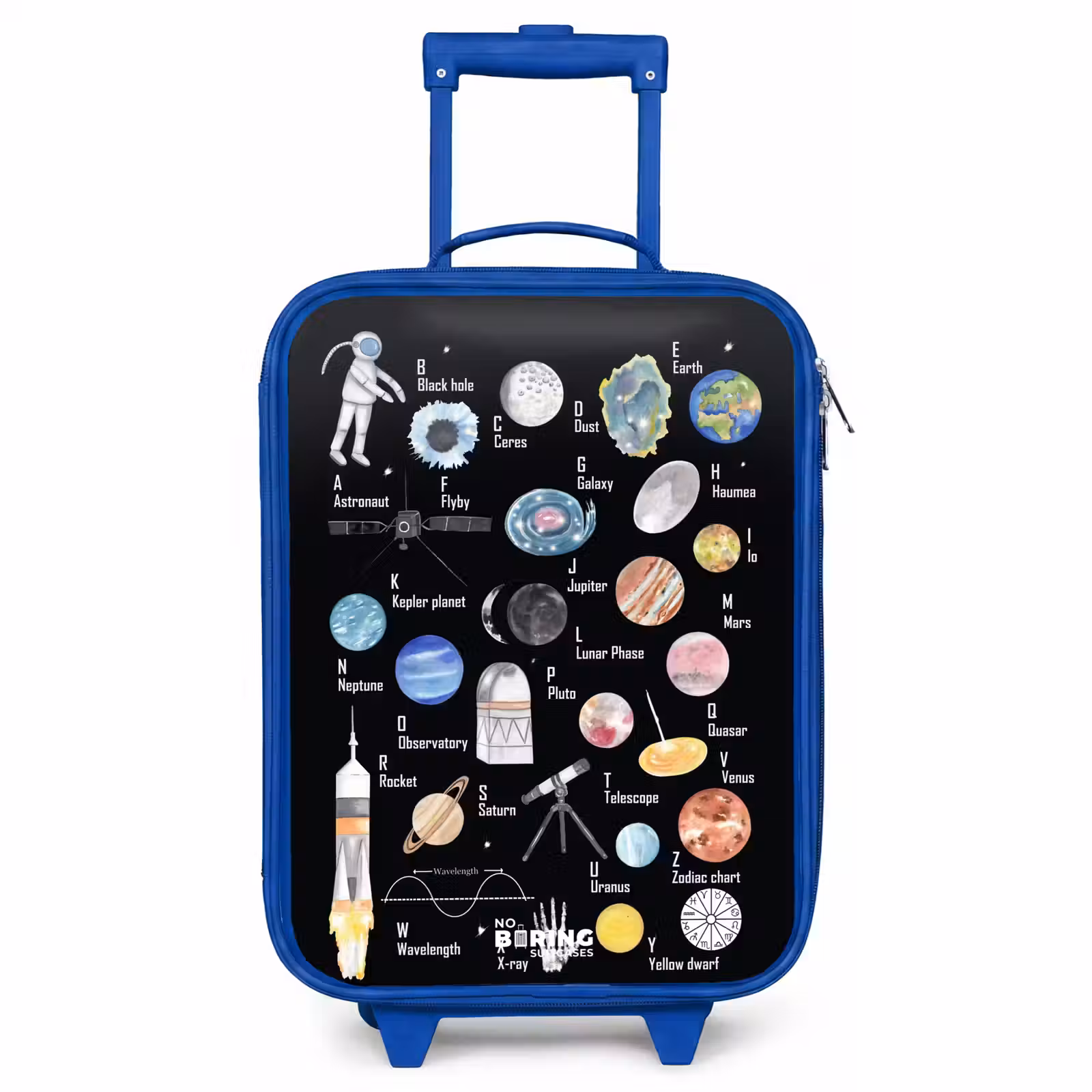 Children's suitcase - Blue - Alphabet in space theme — 1
