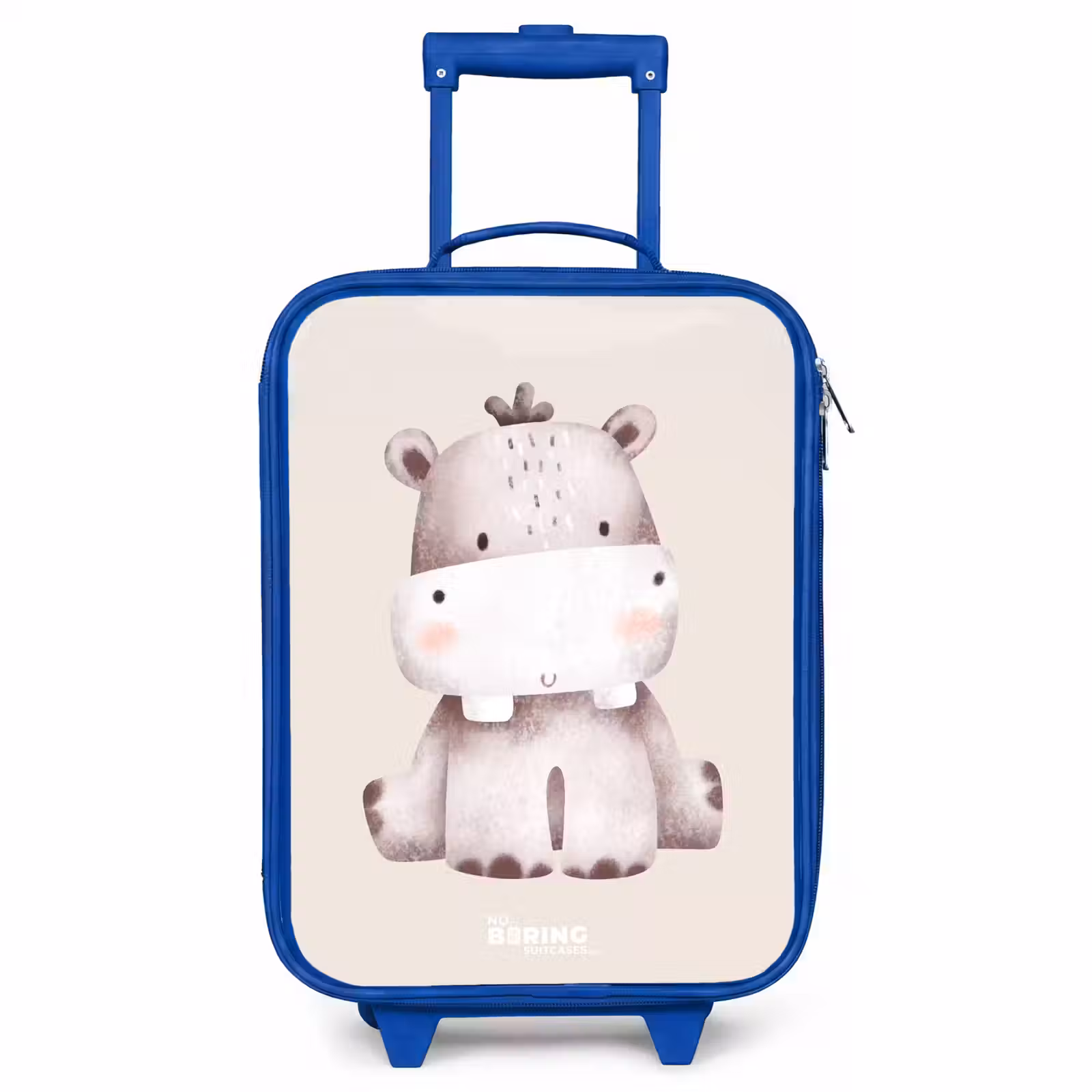 Children's suitcase - Blue - Hippo on beige background illustration — 1