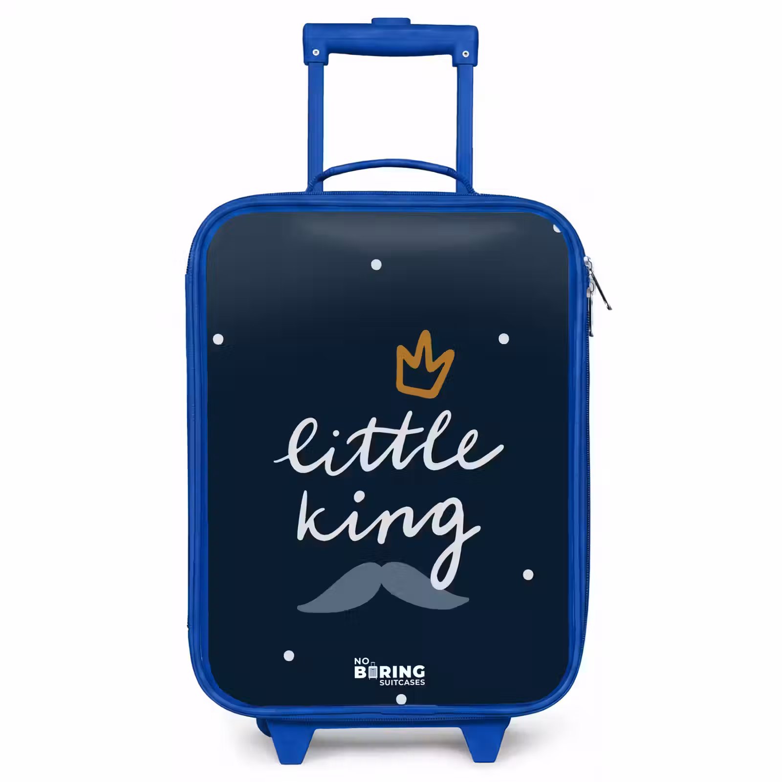 Children's suitcase - Blue - Little king with polka dots — 1