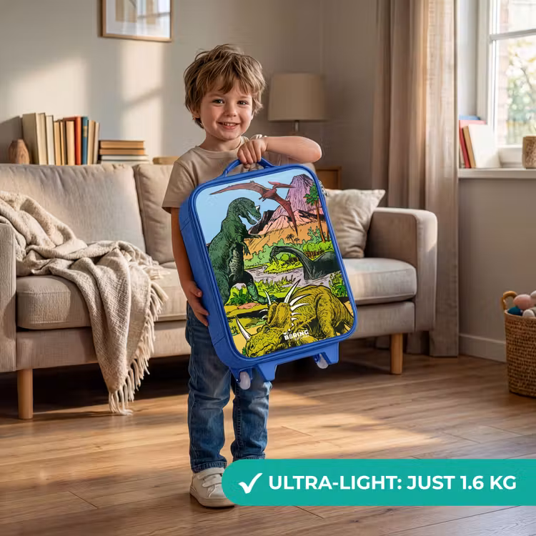 Children's suitcase - Blue - Dinos at a volcano — 3