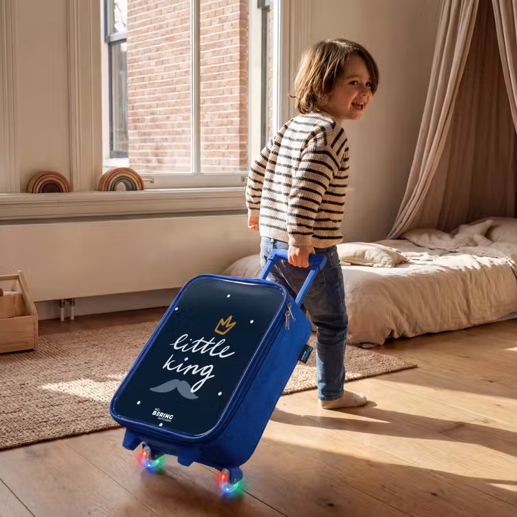 Children's suitcase - Blue - Little king with polka dots — 2