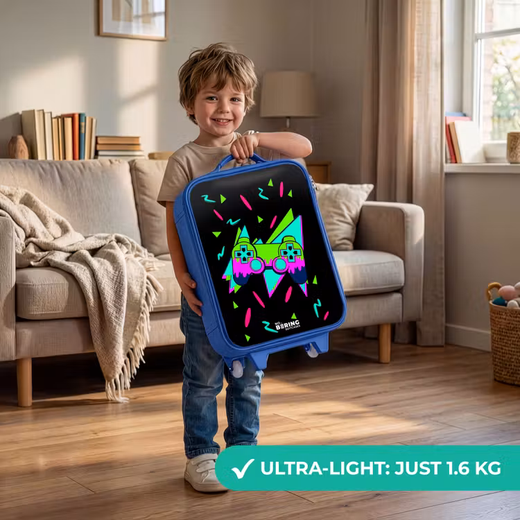 Children's suitcase - Blue - Neon controller on black — 3