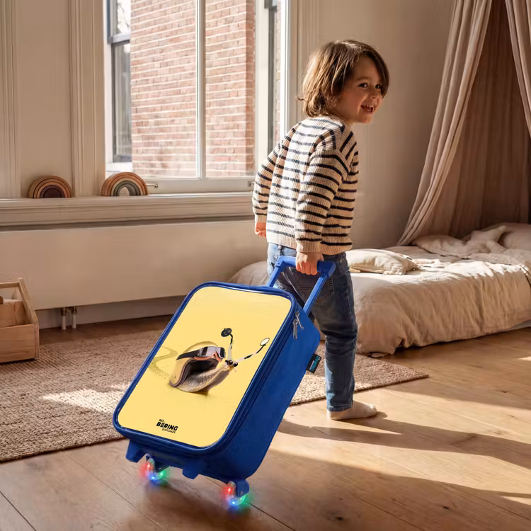 Children's suitcase - Blue - Snail with motorcycle helmet — 2