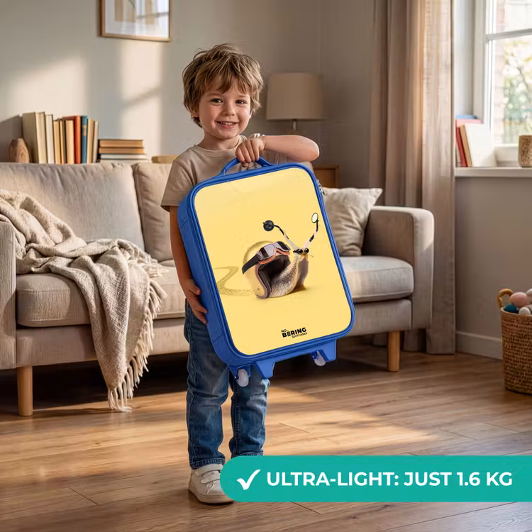 Children's suitcase - Blue - Snail with motorcycle helmet — 3