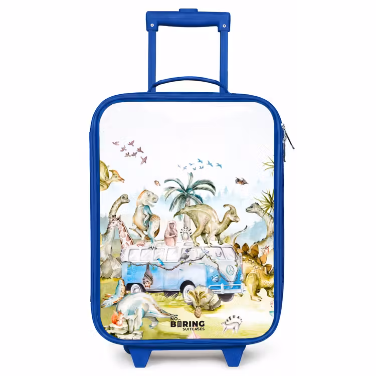 Children's suitcase - Blue - Van with dinos — 1