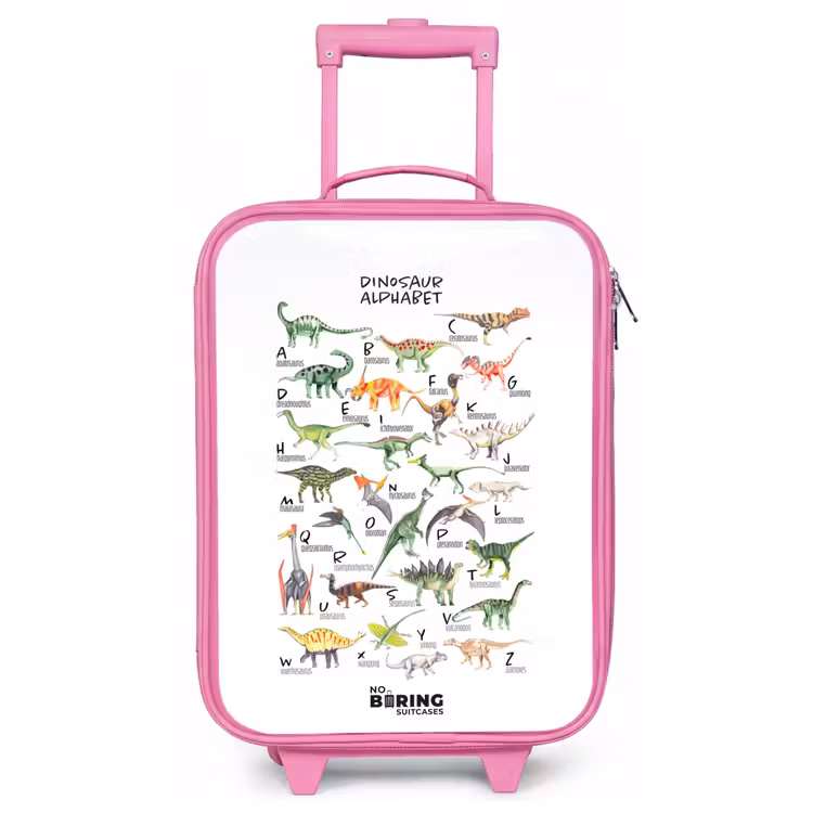 Children's suitcase - Pink - Alphabet of dinosaurs — 1