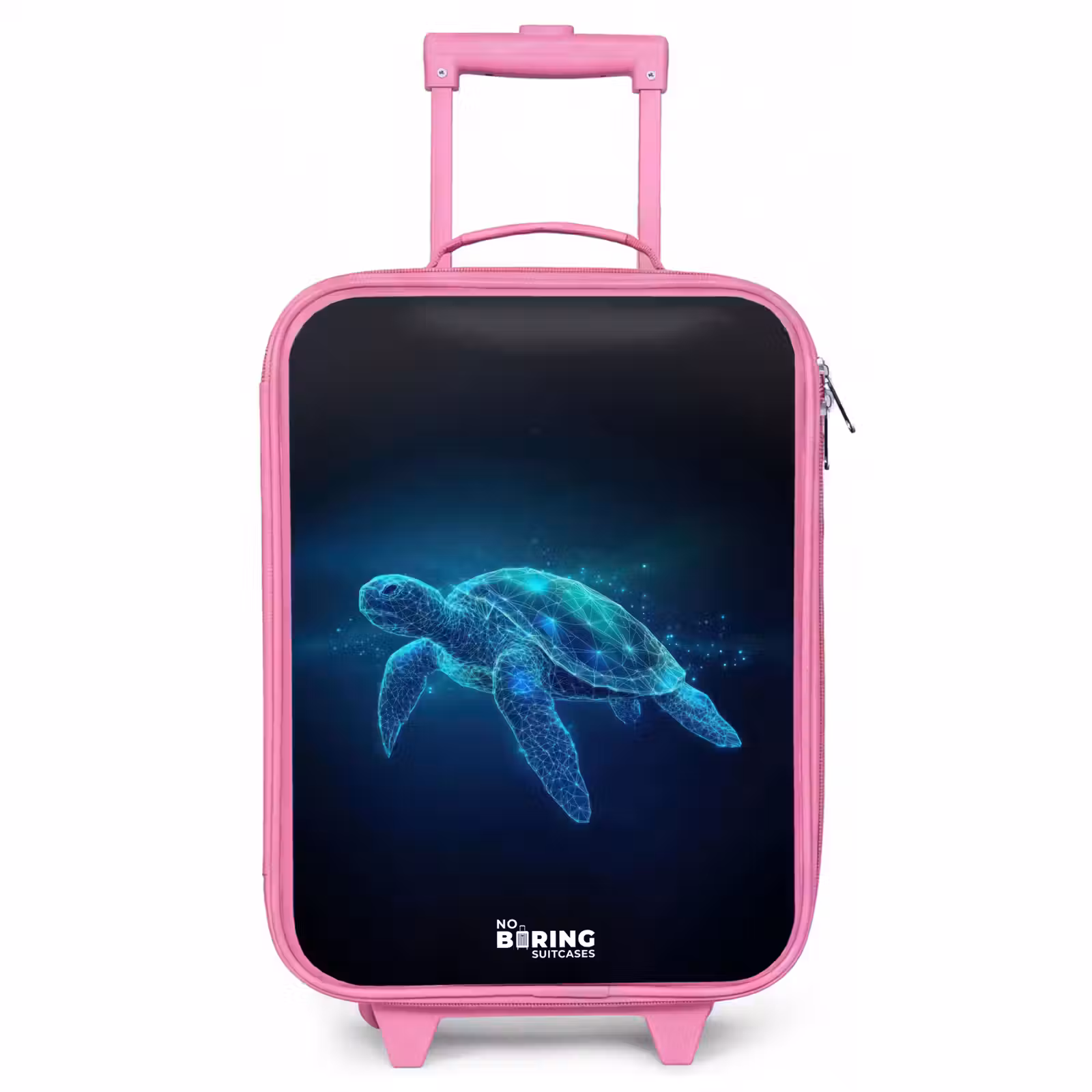 Children's suitcase - Pink - Luminous turtle in digital ocean — 1