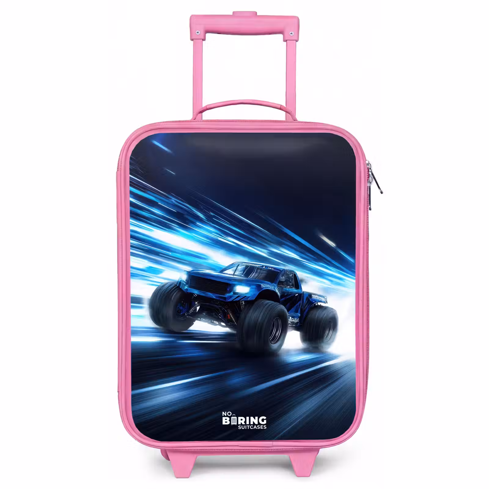 Children's suitcase - Pink - Monster truck races through light speed — 1