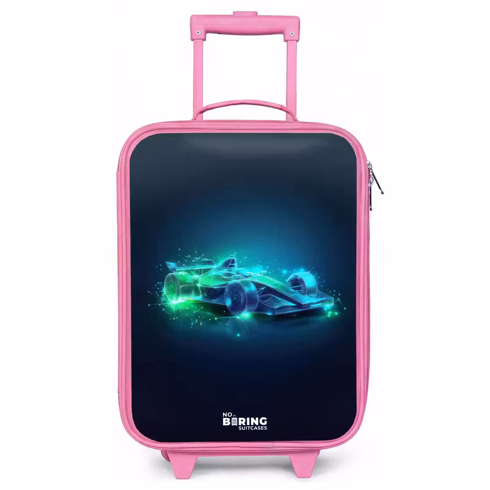 Children's suitcase - Pink - Neon racing car in digital style — 1