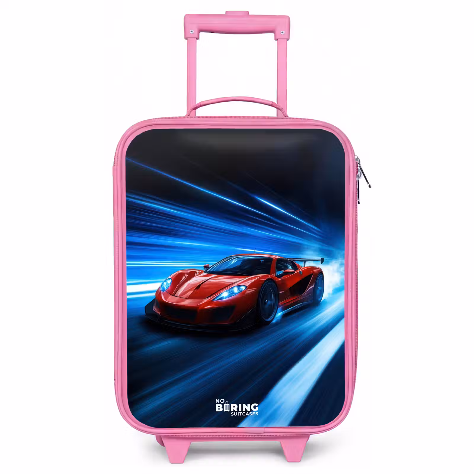 Children's suitcase - Pink - Red racing car in digital speed world — 1