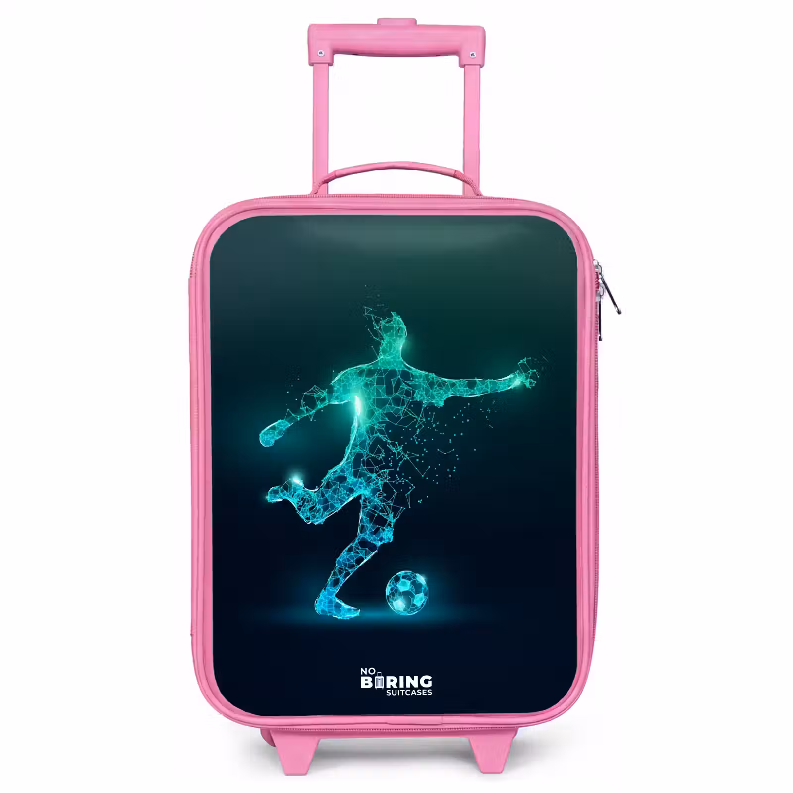 Children's suitcase - Pink - Soccer player forcefully kicks in digital form — 1