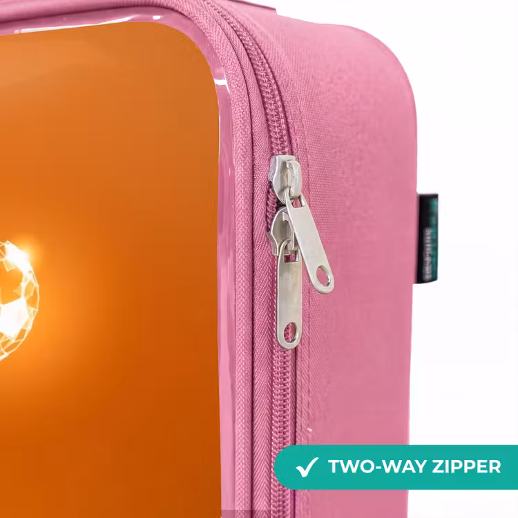 Children's suitcase - Pink - Orange light soccer player in floating moment — 4