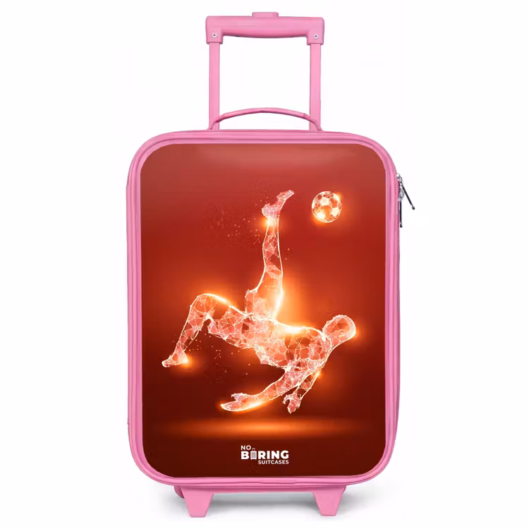 Children's suitcase - Pink - Red glowing soccer player in action — 1