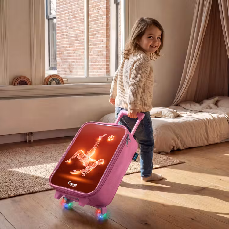 Children's suitcase - Pink - Red glowing soccer player in action — 2