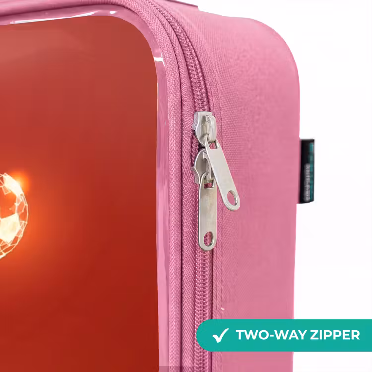 Children's suitcase - Pink - Red glowing soccer player in action — 4